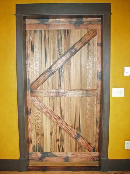 Picklewood Stave Door / Note the checking and staining that is characteristic of this lumber